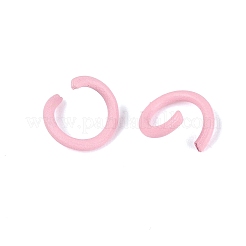 スプレー塗装された鉄のオープン丸カン  ピンク  18ゲージ  6~6.5x1mm  内径：4~4.5mm  約11111個/1000g&nbsp;IFIN-T017-04C-12