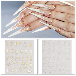 10 Sheets 10 Style Gold Stamping Wave French French Tips Nail Stickers&nbsp;MRMJ-HY0002-33