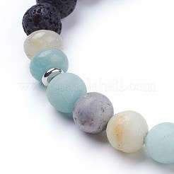 Natural Flower Amazonite Stretch Bracelets&nbsp;BJEW-JB03422-02