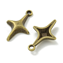 合金のチベット風チャーム  鉛フリー＆カドミウムフリー  スター  アンティークブロンズ  19x11.5x3mm  穴：1.5mm  約1351個/1000g&nbsp;TIBE-I026-6000AB