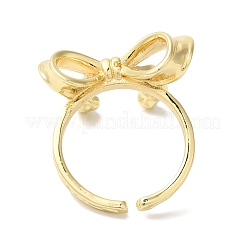 Bowknot Brass Open Cuff Rings for Women&nbsp;RJEW-C098-28G