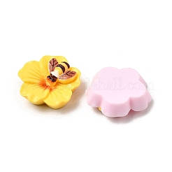 オペーク樹脂カボション  蜂と花  ミックスカラー  25x25.5x8.5mm&nbsp;RESI-K046-11