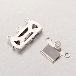 変色防止長方形304ステンレススチールボックス留め具  ステンレス鋼色  19.5x14x2.8mm  穴：1.3~1.6mm&nbsp;LS-STAS-L183-04