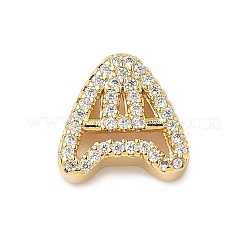 Brass Micro Pave Clear Cubic Zirconia Initial Multi-Strand Links&nbsp;KK-D426-18G