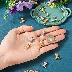 12Pcs 6 Styles Brass Micro Pave Cubic Zirconia Pendants&nbsp;KK-TA0003-49