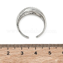 Brass Micro Pave Cubic Zirconia Cuff Open Rings&nbsp;RJEW-C163-01P