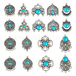 27Pcs 9 Styles Alloy & Synthetic Turquoise Chandelier Component Links&nbsp;FIND-TA0010-42B