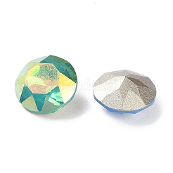 K9ガラスラインストーンカボション  多面カット  尖ったバック＆バックメッキ  フラットラウンド  ミックスカラー  10x5.5mm&nbsp;EGLA-F161-08
