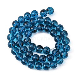 ガラスビーズ連売り  スプレー塗装  ラウンド  ミックスカラー  8mm  穴：1mm  15インチ&nbsp;GLAA-C017-8mm-M