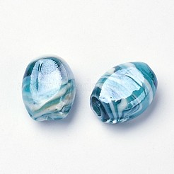 手作りランプワークビーズ  オーバル  ミックスカラー  21x17x12mm  穴：1~3mm&nbsp;X-LAMP-R540-M