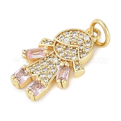 Rack Plating Brass Micro Pave Cubic Zirconia Pendants&nbsp;KK-H509-39G-01