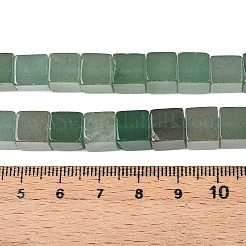 天然石グリーンアベンチュリンビーズ連売り  キューブ  8~10x8~10x8~9mm  穴：1.2mm  約47~49個/連  15.35~15.79''（39~40.1センチメートル）&nbsp;G-T139-8x8-36A