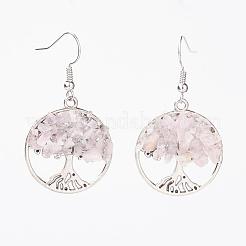 Natural Gemstone Dangle Earrings&nbsp;EJEW-JE02475