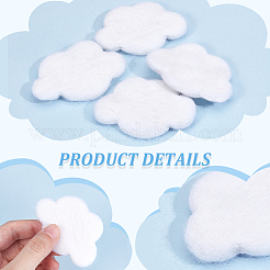雲のウールフェルト装飾アクセサリー  髪用  ブローチアクセサリー  ホワイト  43x70.5x6.5~7mm&nbsp;DIY-WH0308-588B