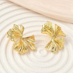 Ginkgo Leaf Brass Stud Earrings&nbsp;EJEW-F389-11G