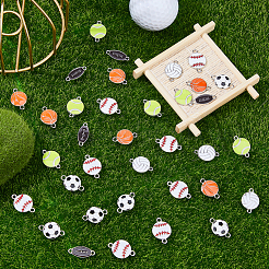 48Pcs 6 Styles Alloy Enamel Connector Charms&nbsp;ENAM-FH0001-90