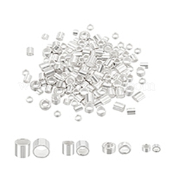 160個 4スタイル 925スターリングシルバーチューブビーズ  コラム  銀  1.5~2.5x1~2mm  穴：1~1.4mm&nbsp;STER-PH0002-28