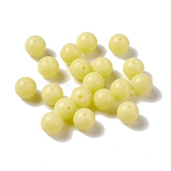 ルミナスキャンディーカラーガラスビーズ  暗闇で光る  ラウンド  ライトカーキ  8mm  穴：1.3mm&nbsp;LS-GLAA-E031-01B-08