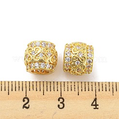 Brass Micro Pave Cubic Zirconia European Beads&nbsp;KK-H452-12G