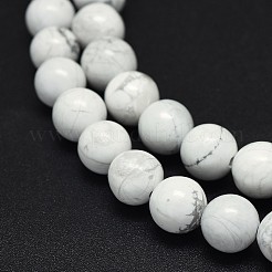 天然石ハウライトビーズ連売り  ラウンド  8mm  穴：1mm  約44~47個/連  15.2~14.9インチ（38.5~39.5cm）&nbsp;X-G-F604-18-8mm