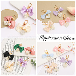 4Pcs 2 Styles Alloy & Velvet & Polyester Pendant Decorations&nbsp;KEYC-SP0001-25C