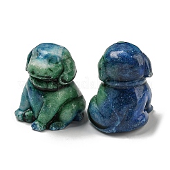 Dyed Natural Imperial Jasper Dog Figurine Statue for Living Room Table Home Decoration&nbsp;DJEW-N003-05C