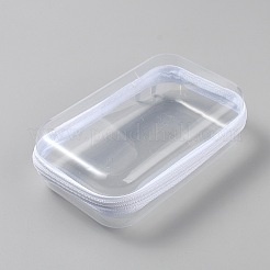 ポータブル旅行用PVC長方形包装ジッパーボックス  化粧品用  ジュエリー  商品  透明  184x114x58.5mm  内径：175x103mm&nbsp;CON-WH20020-01D