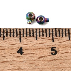 304ステンレススチールクリンプビーズ  イオンプレーティング（ip）  ラウンド  虹色  4x3x2.5mm  穴：1mm&nbsp;STAS-G361-02M