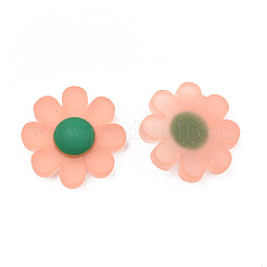 樹脂製のつや消しカボション  イヤリング＆ボビーピンアクセサリーのDIY  花  ダークオレンジ  23x23mm&nbsp;RESI-TAC0001-04C