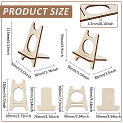 8セット2スタイルの木製デスクトップスタンド  家の装飾  湯通しアーモンド  7~8x8.9~9x9.9~11.5cm  4セット/スタイル&nbsp;DIY-BC0015-16