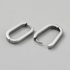 316ステンレススチール製オーバルフープピアス  ステンレス鋼色  21x12.5x3mm&nbsp;EJEW-WH0015-138B-P