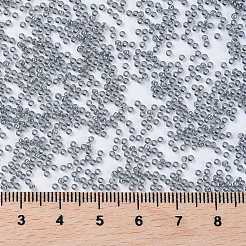 MIYUKIラウンドロカイユビーズ  日本製シードビーズ  15/0  （rr249)透明灰色ab  1.5mm  穴：0.7mm  約5555個/10g&nbsp;X-SEED-G009-RR0249