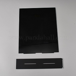 アクリル製ブランクボードホルダースタンド6個  長方形  ブラック  22.8x5x25.8cm&nbsp;ODIS-WH0038-275A