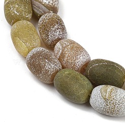 天然石風化瑪瑙ビーズ連売り  染め＆加熱  バレル  黄緑  17~18x12.5~13mm  穴：1.2~1.4mm  約22個/連  15.08''（38.3センチメートル）&nbsp;G-NH0047-B06-02