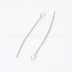 変色しにくい304ステンレススチール製アイピン  ステンレス鋼色  48mm  穴：2mm  ピン：0.8mm&nbsp;STAS-D448-016P