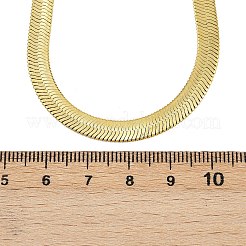 6mm 201ステンレススチールフラットスネークチェーンネックレス（女性・男性用）  ゴールデン·ステンレス鋼色  16.61インチ（42.2cm）&nbsp;NJEW-Z089-01GP
