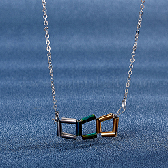 304ステンレスチューブビーズ  ミックスカラー  8x3mm  穴：2mm  4色  10個/カラー  40個/箱&nbsp;STAS-CA0001-12