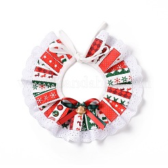 布ペットのクリスマスレースバンダナ  クリスマス犬猫首輪ビブ  樹脂ベル付き  カラフル  865~880x11.5~11.7mm&nbsp;AJEW-D051-06A