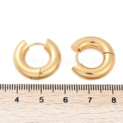 202 ステンレススチール ハギーフープピアス  316サージカルステンレスピン付き  リング  18KGP本金メッキ  4ゲージ  19x20x5mm  ピン：1mm&nbsp;EJEW-O087-08C-G