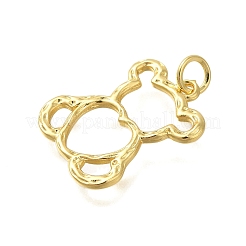 Hollow Bear Rack Plating Brass Pendants&nbsp;KK-I716-04G