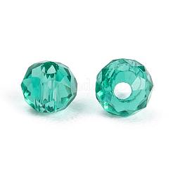 不透明なソリッドカラーのガラスビーズ  多面カット  ロンデル  ミックスカラー  4x3mm  穴：0.4mm  15色  200個/カラー  3000個/箱&nbsp;EGLA-X0006-02A-4mm