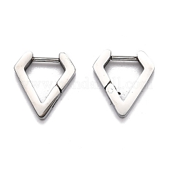 変色しにくい304ステンレススチール製フープピアス  ダイヤモンド形状  ステンレス鋼色  14.5x13x3mm  ピン：1mm&nbsp;STAS-J033-17A-P