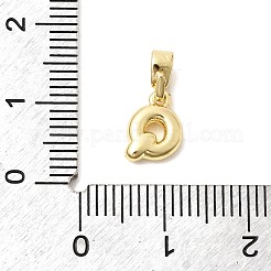 真鍮の文字チャーム  鉛フリー＆カドミウムフリー  長持ちメッキ  18KGP本金メッキ  文字Q  9.5x7x3mm  穴：4.5x2mm&nbsp;KK-G554-22G-Q