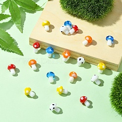 20Pcs 5 Colors Mushroom Handmade Lampwork Beads Strands&nbsp;LAMP-YW0001-23