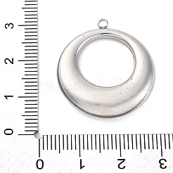 304ステンレスペンダント  ラウンドリングチャーム  変色防止  ステンレス鋼色  28x25x5.5mm  穴：1.8mm&nbsp;STAS-P386-02A-P