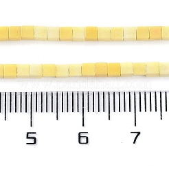 天然石瑪瑙ビーズ連売り  染め  キューブ  きいろ  2x2x2mm  穴：1mm  約150個/連  15.08インチ（38.3cm）&nbsp;G-M422-A01-04B