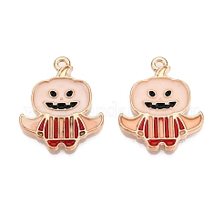 Halloween Theme Rack Plating Luminous Alloy Enamel Pendants&nbsp;ENAM-N056-232G