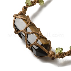 Natural Tiger Eye Bullet Braided Bead Bracelets&nbsp;BJEW-K225-01C
