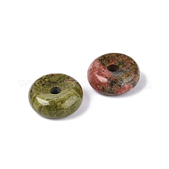 天然石ユナカイトペンダント  ドーナツ/円盤チャーム  15x5~7mm  穴：2.5~3.5mm&nbsp;G-Q601-30A-04