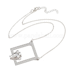 Alloy Rectangle Photo Frame with Vase Pendant Necklaces for Dried Flowers&nbsp;AL-CBA3C8B-18P